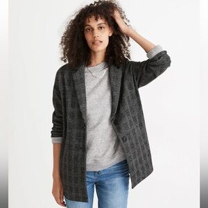 Madewell Glen Plaid Knit Oversized Blazer Size XXS NWT